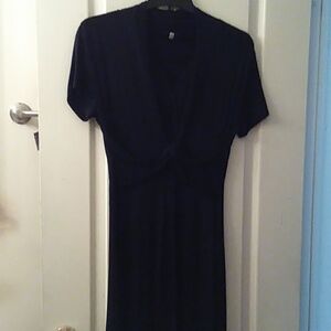 Black Short Sleeve Twist Front Maxi Dress